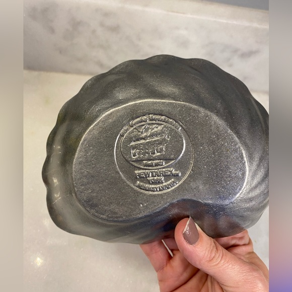 Pewter Olde Country Pewtarex Reproduction Serving Dish Shell Design York Pennsy - Picture 2 of 6